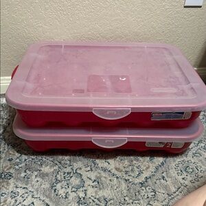 Sterilite Stackable Ornament Plastic Storage Containers - Set of 2